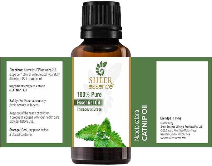 Catnip Oil 15 ML (0.51 Fl.OZ) | 100% Pure Natural Undiluted Uncut Therapeutic Grade Nepeta Cataria Essential Oil