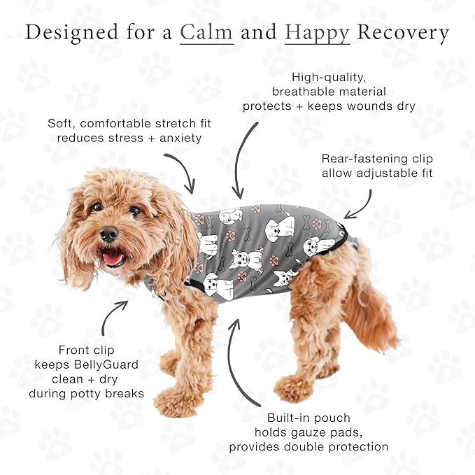 BellyGuard Dog Surgery Recovery Suit, Dog Onesie for Post-Op Care, Recovery Apparel for Female and Male, Surgical Body Cover for Canine Healing Support