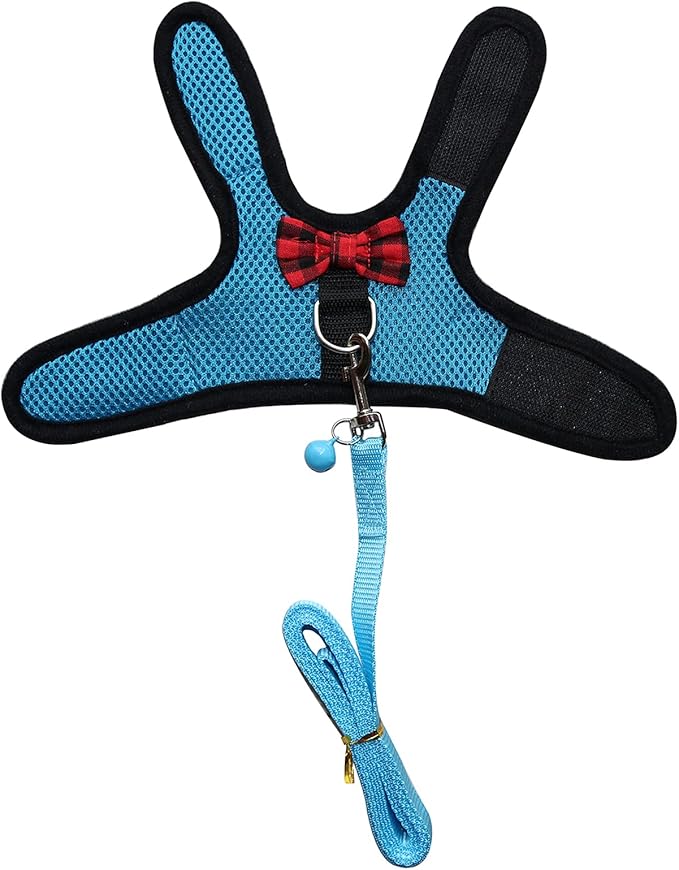 Rypet Guinea Pig Harness and Leash - Soft Mesh Small Animal Harness with Safe Bell, No Pull Comfort Padded Vest for Guinea Pigs, Ferret, Chinchilla and Similar Small Animals
