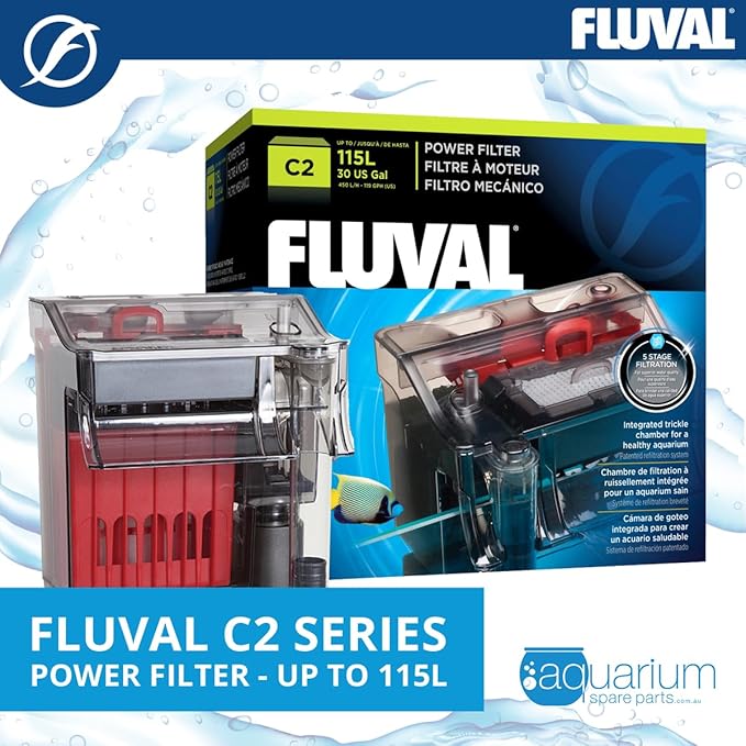 Fluval C2 Power Filter, Fish Tank Filter for Aquariums up to 30 Gal.