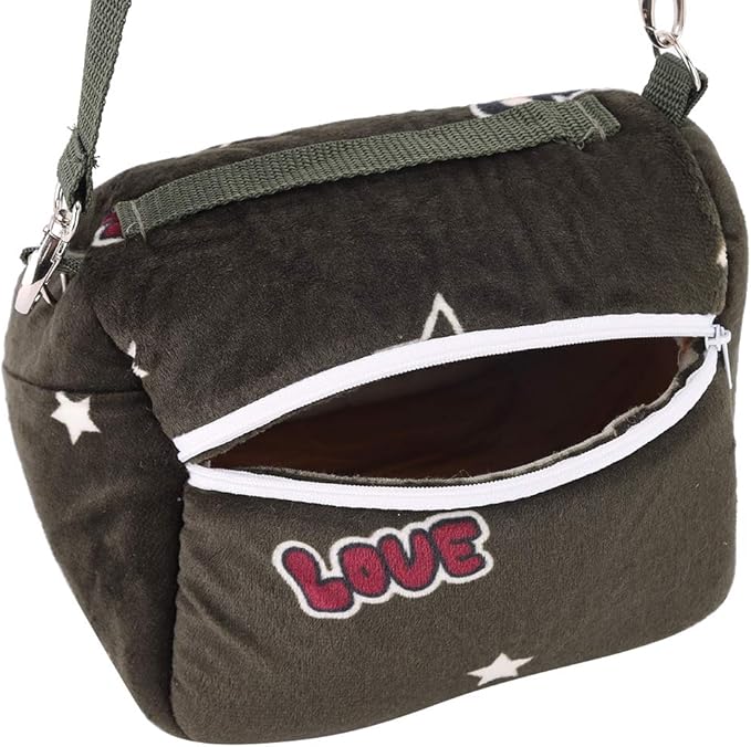 Hamster Carrier Bag, Small Animal Travel Carrier with Breathable Mesh, Portable Outdoor Pouch for Guinea Pig, Hedgehog, Sugar Glider, Squirrel