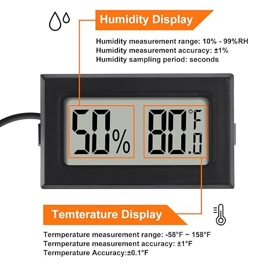 10Pcs Mini Digital Thermometer Hygrometer Gauge with Probe Sensor LCD Display Meter Indoor Temperature Humidity Fahrenheit Meter for Incubator Plant Tank Garden ℉
