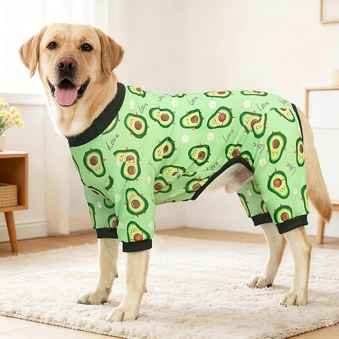 XPUDAC 4 Pack Dog Pajamas Soft Strechy Summer Doggie Clothes for Medium Large Dogs Boy Girl Dog Onesie Cat Apparel, 3XL
