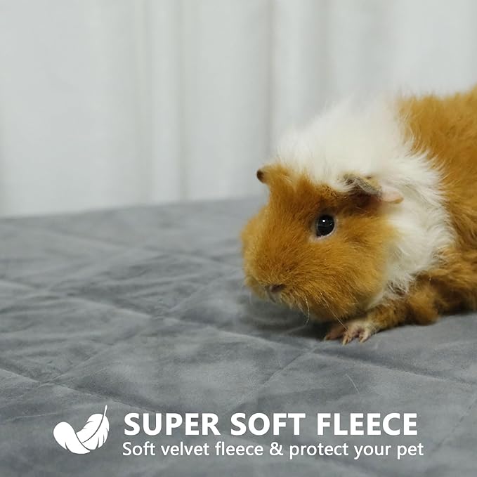 Guinea Pig Bedding, 49x24IN 2Pack Fleece Cage Liner for Midwest Cage, Super Absorbent & Odor Control & Waterproof & Reusable Washable Guinea Pig Liner, Pee Pad Mat for Small Animal, Rabbit, Bunny