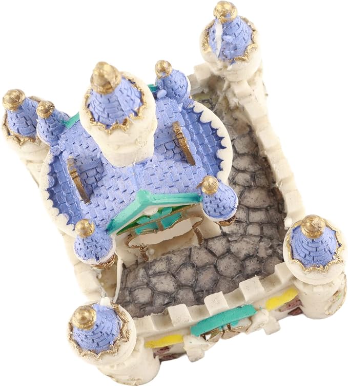 Aquarium Resin Castle Decoration, High Simulation Roman Castle Ornament for Fish Tank, Lifelike Aquatic Hideout with Safe Non - Resin for Freshwater and Saltwater