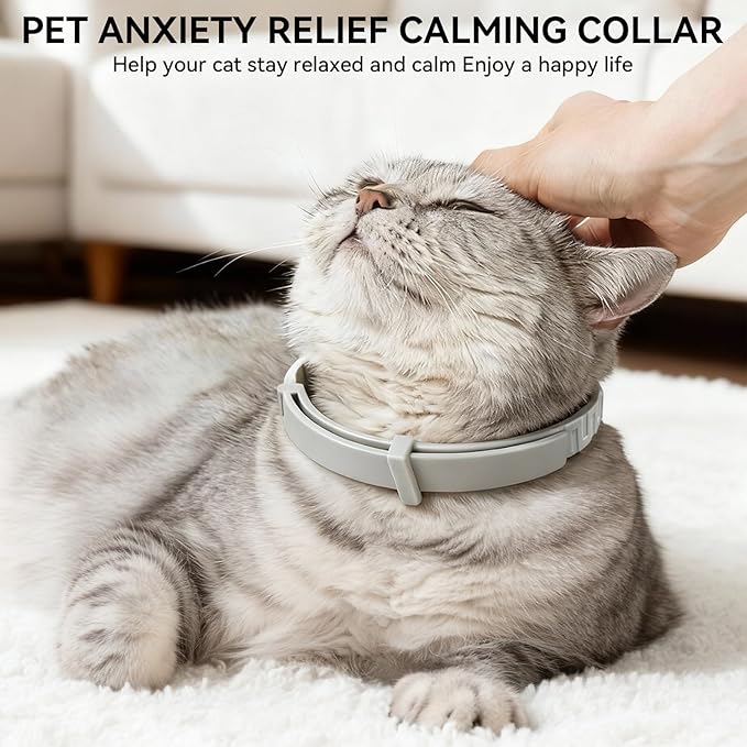 Cat Calming Collar for Anxious Cats | Pheromone Collar with Lavender & Chamomile|Works in 1 Hour|Waterproof Adjustable|Reduces Scratching, Hiding & Marking|30-Day Relief for Kittens & Adult Cats
