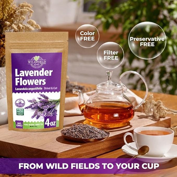 4 oz. Dried Lavender Flowers Herb Tea (Lavandula angustifolia) - 113 g Lavender Herbs Dried Tea Flores de lavanda