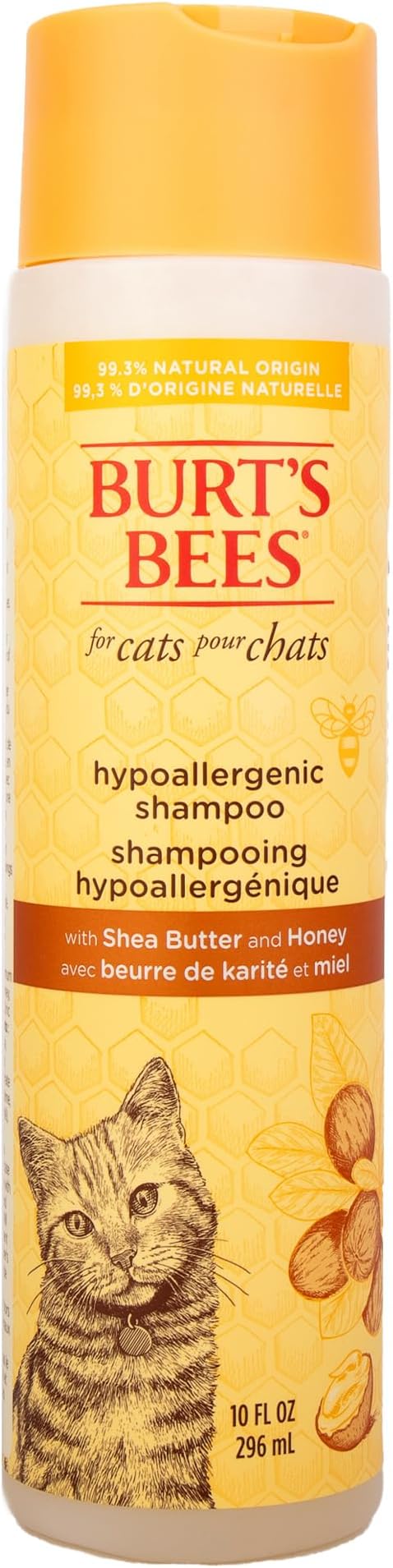 Burt's Bees for Pets Hypoallergenic Cat Shampoo with Shea Butter and Honey, Gentle Formula for Indoor Cats with Dry or Sensitive Skin, pH Balanced, Fragrance-Free, 10 Fl Oz - 6 Pack