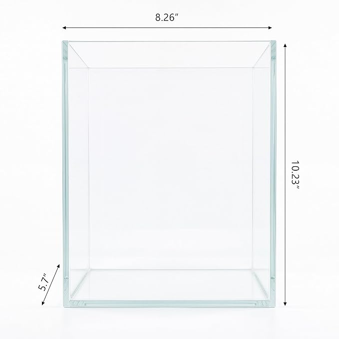 2.16 Gallon Glass Fish Tank, Low Maintenance Small Aquarium for Betta Fish, Snails, Shrimp & Aquatic Plants
