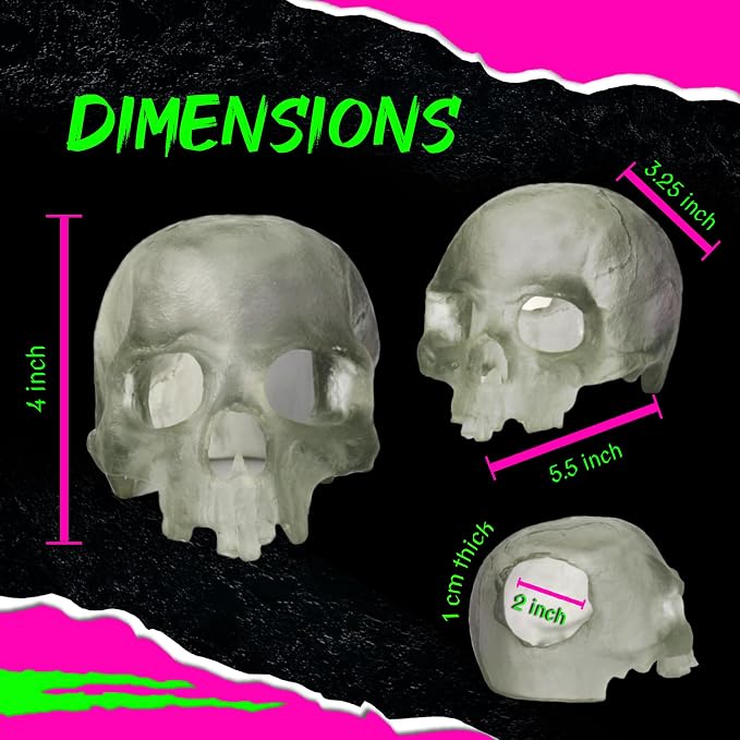 Spooky Skull Décor, Premium Aquarium Resin Skull, Fish Tank Skull Decoration, Unique and Durable Snake/Reptile Hide, Halloween Aquarium Décor for Small Pets, Perfect for Terrarium Décor
