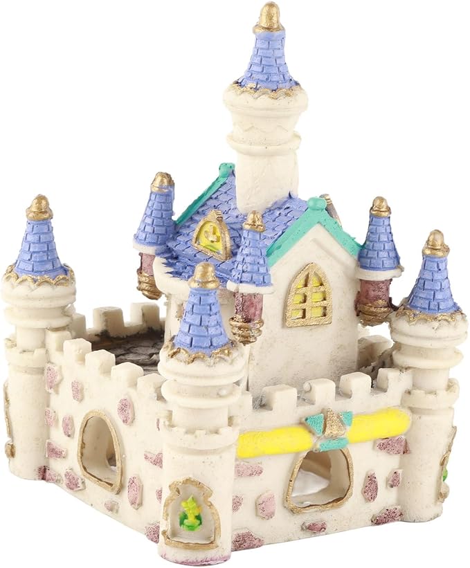 Pssopp Aquarium House Decoration Roman Aquarium Resin Castle Ornament Fish Hideout Castle Betta Cave Cave Ornament Fish Hideaway