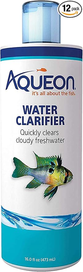 Aqueon Freshwater Aquarium Water Clarifier, Clears Cloudy Fish Tank Water, Safe to Use with Fish and Plants - 8 Ounces (Pack of 12)