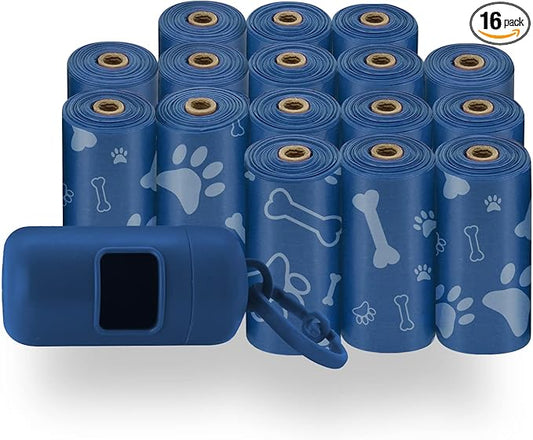 Best Pet Supplies Dog Poop Bags for Waste Refuse Cleanup, Doggy Roll Replacements for Outdoor Puppy Walking and Travel, Leak Proof and Tear Resistant, Thick Plastic - Loyal Blue, 240 Bags