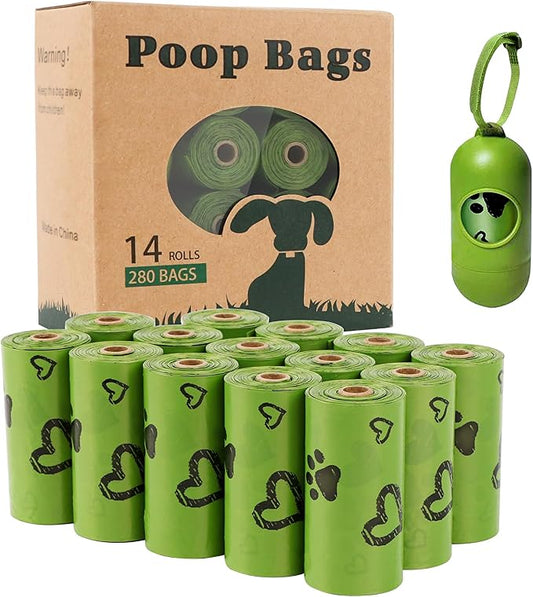 Yingdelai Dog Poop Bags 280 Counts: Extra Thick LeakProof Waste Bag with Dispenser for Doggy (Scented)