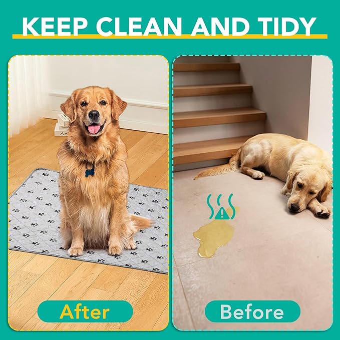 FURWEY 1 Pack Extra Large 72"X72" Washable Pee Pads for Dogs Super Absorbent Dog Training Pads Non-Slip Waterproof Pet Training Pads Mats Whelping Pads for Dogs Cats Puppy