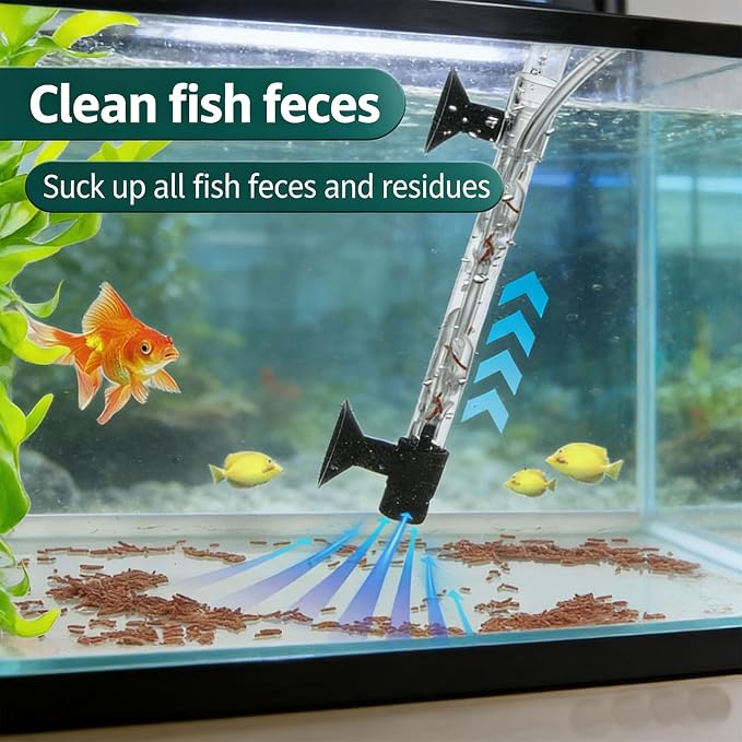 Gravel Vacuum for Aquarium Fish Tanks Gravel Vacuum Cleaner Set with USB for Remove Dirt, Change Water, Wash Sand, Water Shower, Water Circulation