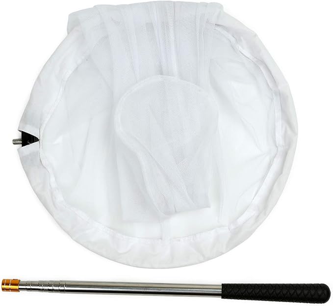 RESTCLOUD Insect and Butterfly Net with 12" Ring, 24" Net Depth, Handle Extends to 59 Inches