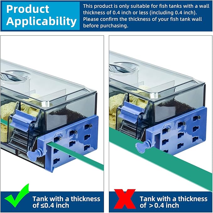 Multi Layer Aquarium Fish Tank Filter with Waterfall Oxygenation Suitable for 5-50 Gallon Fish Tanks, Flexible Mounting, Dust & Splash Protection