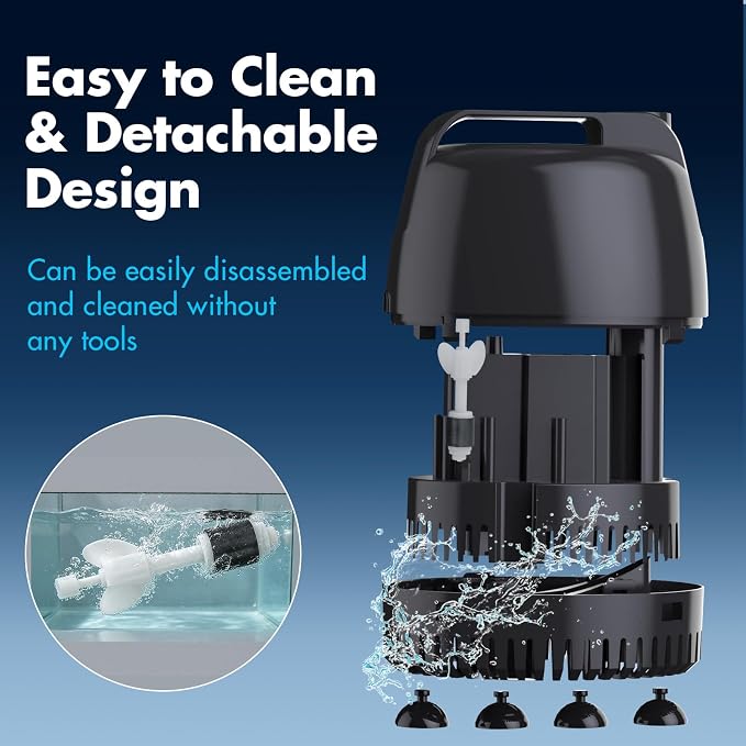 hygger 925GPH Submersible Pump Aquarium, Fish Tank Water Pump Adjustable Flow with 2 Nozzles, 10.4 ft High Lift Quiet Fountain Pump for Aquarium, Pond, Hydroponics, Water Garden