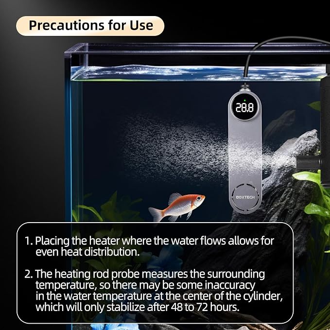 Submersible Aquarium Heater, Fish Tank Heater,for 8-17Gallon(75W) | Ceramic-Metal, with External Control and Digital Thermostat, Overheat Protection, Safe to Use, Adjustable Temperature