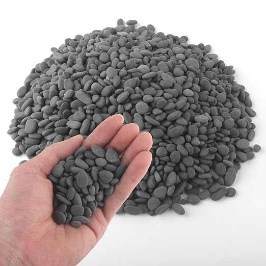 Quibbay 5 lbs Pebbles, 0.1-0.4 Inch Small Pebbles for Pots Indoor Plants, Succulent, Vase, Fish Tank, Decorative River Rocks for Garden Landscaping, Home Decor, Outdoor Paving, Grey
