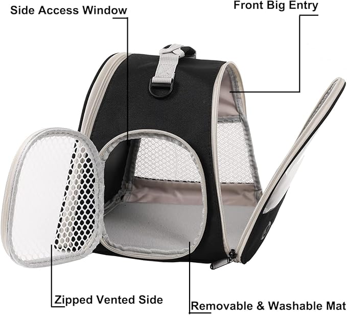 Small Animal Travel Carrier with Absorbent Pad Set, Pee Pad with Leak-Proof Quick-Dry Design for Guinea Pig,Portable Bearded Dragon Bag for Sugar Glider,Hedgehog,Rat,Bunny,Rat