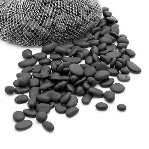 Royal Imports River Rocks, Aquarium Gravel – Black 0.5"- 0.75" - 30 lbs | Decorative Ornamental Vase Filler Pebbles for Potted Plants, Terrariums, Vases, Succulents, Fish Tank Gravel, DIY & Crafting