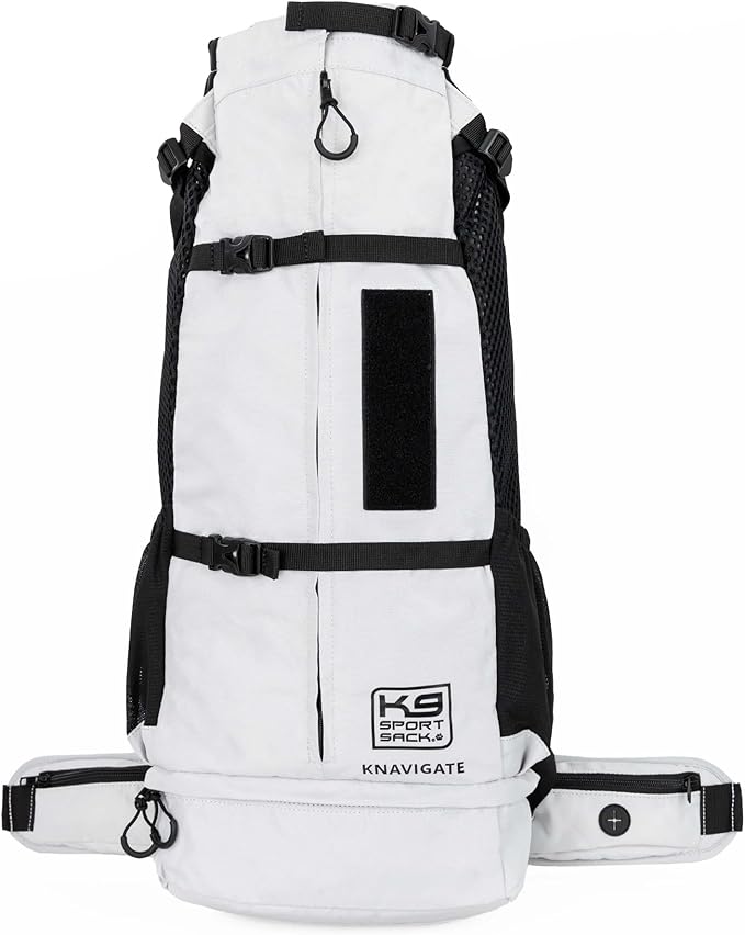 K9 Sport Sack Knavigate - Large, Lunar Rock - Ideal for Dogs with 20-22” Back Length - Adjustable, Backpack-Style Carrier with Internal Frame & Padded Hip Belt