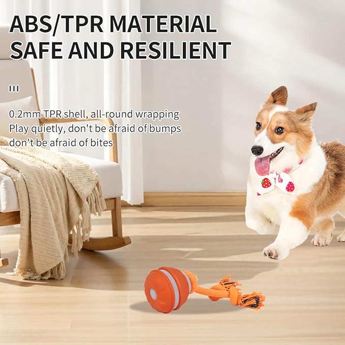 Interactive Dog Toys Dog Ball,Automatic Rolling and Bouncing Moving Dog Toy,Squeaky Rolling Balls with Flashing Light,USB Rechargeable Chew Toys for Puppy Small Dogs, Pet Ball to Keep Them Busy