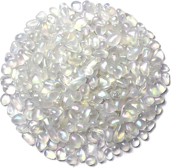 WAYBER 1 Lb Tumbled Sea Glass Pebbles Decorative Glass Stones, Hyun-White | Vivid Long-Lasting Hues, Lustrous Polished Finish, Non-Toxic Material, Ideal for DIY Crafts & Home Decorations