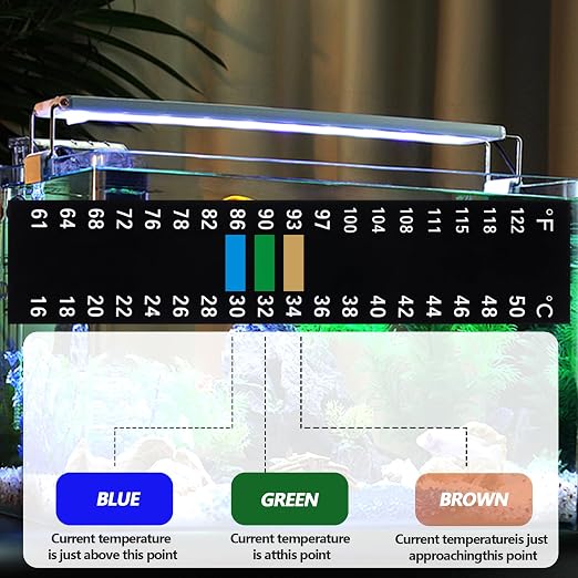 6 PCS Aquarium Thermometer Strips, 61-122℉(15-50°C) Digital Adhesive Fish Tank Thermometer Sticker Easy-to-Read Temperature Sticker Display for Aquarium Fish Tank Brewing