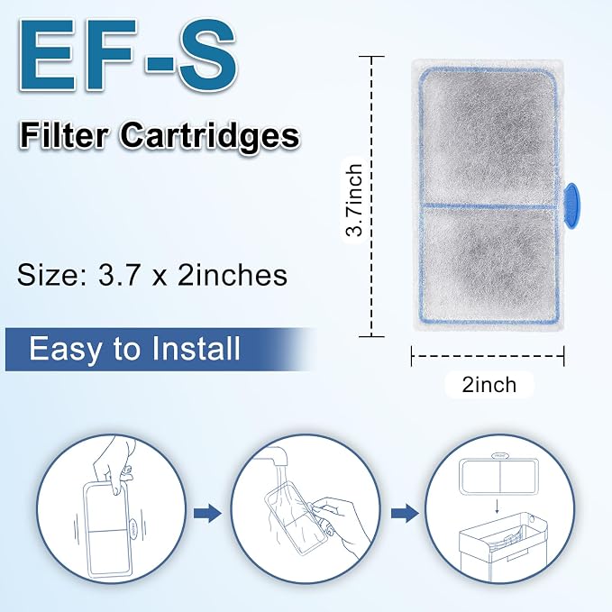 driamor 8 Pack Filter Cartridges Compatible with EF-S Element and BF5 BETTAFLO Filter, Thickened Fish Tank Replacement Filters Cartridge with Zeolite