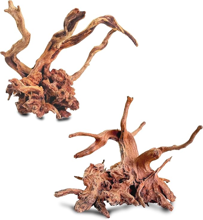 Natural Wood Driftwood for Aquarium Fish Tank Decor,Assorted Driftwood Trunk Branch for Reptile Tank Decor (LLM-Driftwood (10 to 12 Inch)-Pack of 2)