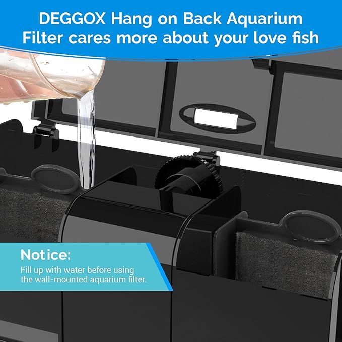 U-V Aquarium Filter for 30-45 Gallon Tank,Hang On Back Aquarium Filter Green Water Cleaning Machine,HOB Filter Ultra-Quiet Powerful Pump 170GPH for Fish Turtle Tank with Surface Skimme