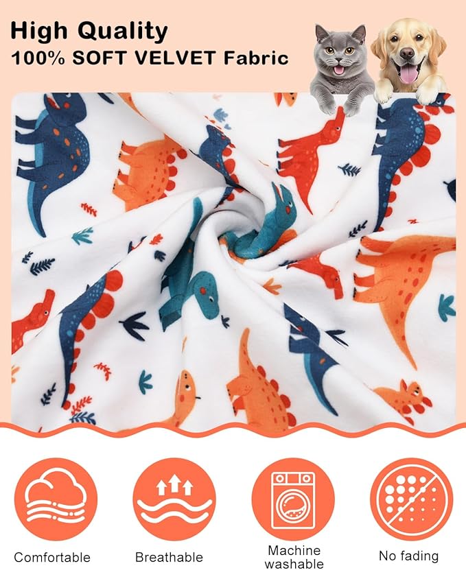 CuteBone Dinosaur Costume Dog Pajamas, Stretchy Spandex Crystal Velvet Sleepwear Coat for Small Dogs, Soft & Warm Pet Outfit Clothes for Cold Weather, Cozy Pullover Design COSP02-3XL