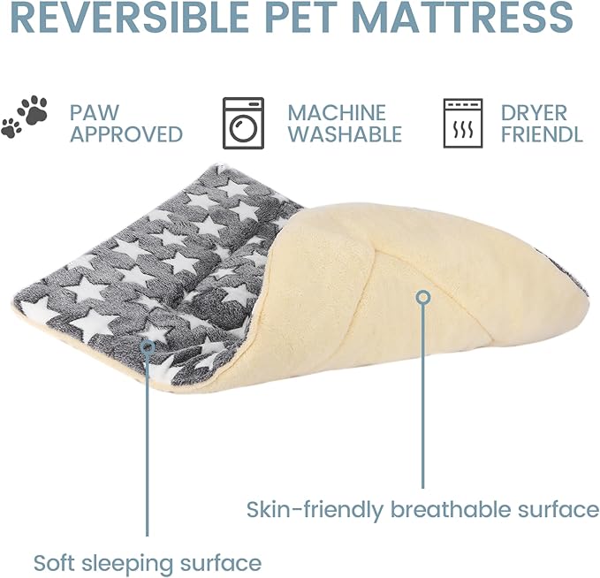 Dog Bed Pet mat Dog Box mat Machine Washable Grey (39x28x1.5in)