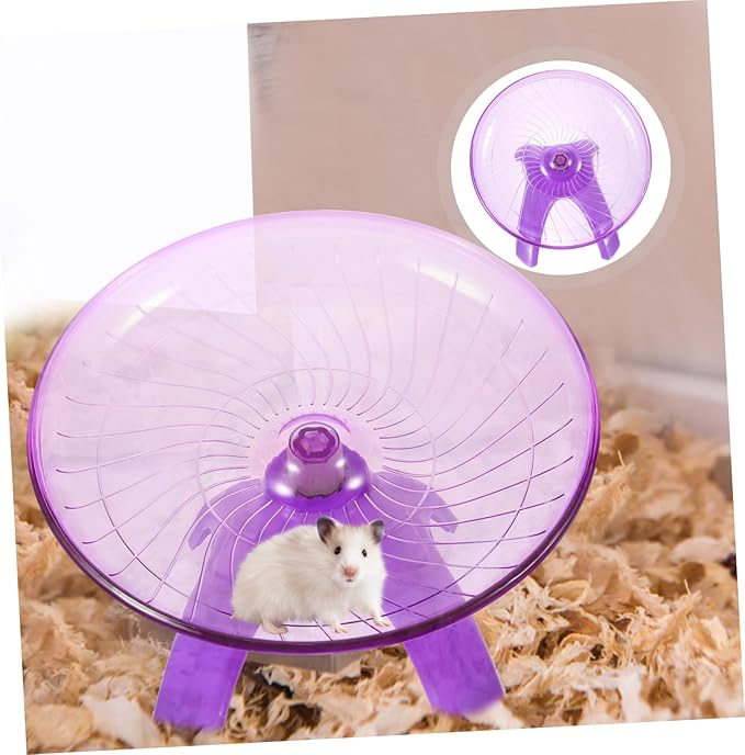 Silent Hamster Exercise Wheel 12-inch Flying Saucer for Hamsters Hedgehogs and Gerbils Design for Indoor Play
