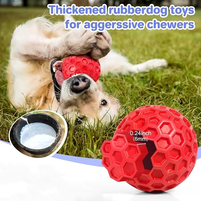 DISSKNIC Indestructible Squeaky Dog Balls Puppy Toys, Interactive Dog Toys for Small Dogs, Puppy Chew Toys for Teething and Relax, Dog Chew Toy Balls Small Dog Toys for Small Breed, Outdoor Dog Toys