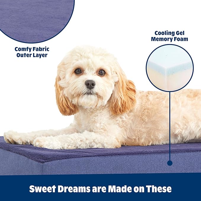 Barkbox Orthopedic Dog Bed with Memory Foam - Comfortable, Durable & Machine Washable Pet Bed - Small - Navy