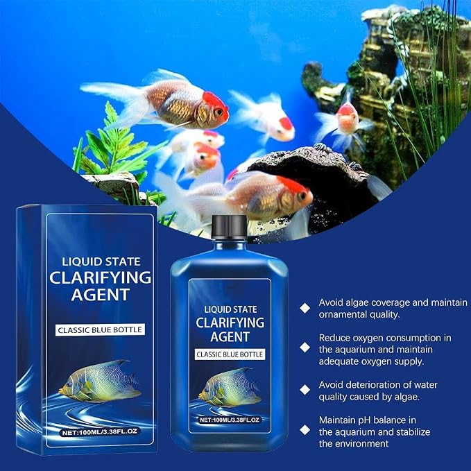 Fast-Acting Aquarium Water Clarifier, 2026 Aquarium Water Conditioner Clarifier, Liquid State Clarifying Agent,Clears Cloudy Fish Tank, Liquid State Clarifying Agent, Safe & Gentle Formula