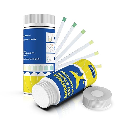 Ammonia Fish Tank Test Strips(50 Count)-Monitor Aquariums and aquaculture Ponds Water Quality for Saltwater & Freshwater