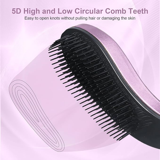 Small Dog Brush- Grooming Tool for Teddy, Yorkies, Maltese, Shih Tzu, Chihuahua - Puppy Hair Brush (Electroplating Purple)