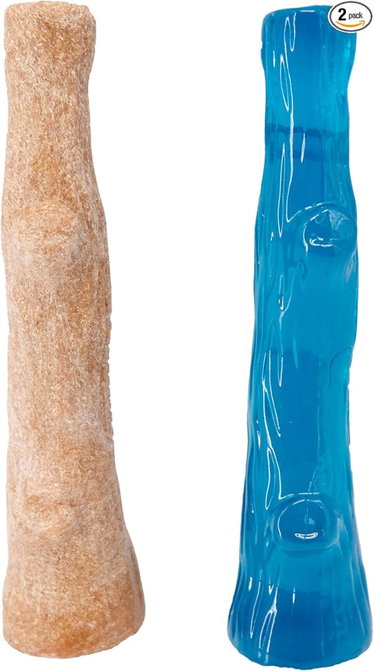 Outward Hound Dogwood Puppy Durable Dog Chew Toys, Real Wood & Teething Bone, 2-Pack, Small
