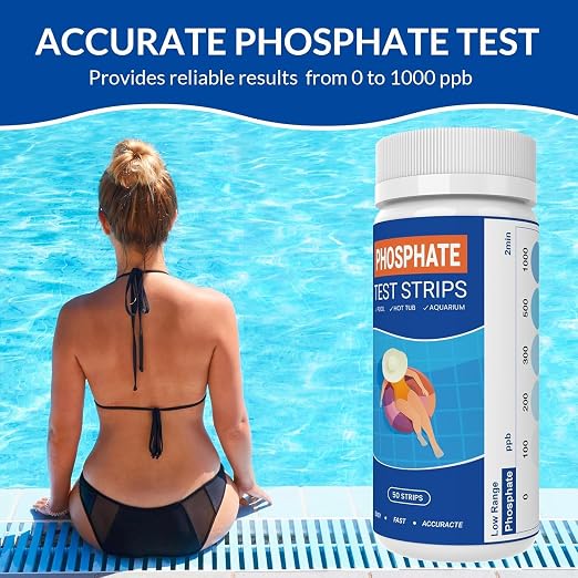 Phosphate Test Kit - Pool Phosphate Test kit-50 Counts Phosphate Test Strips for Swimming Pool, Spa, Hot Tub,Aquarium,Fish Tank- Phosphate Test kit for Freshwater,Saltwater Testing
