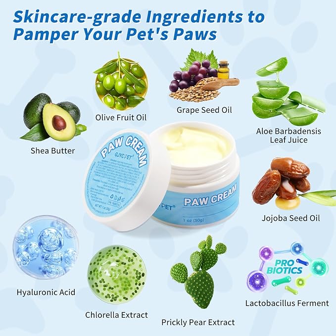 Nourishing Pet Paw Cream– Protects & Heals Dry, Cracked Paws – Natural & Safe for Dogs & Cats