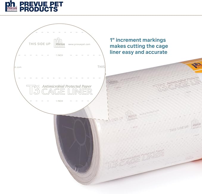 Prevue Pet Products T3 Cage Liner - Bird Cage Accessories, 25 Ft Odor Absorbent Protection, Universal Liner for All Birds, Fits Small, Medium, and Large Enclosures, Simplifies Cleaning - Regular Size