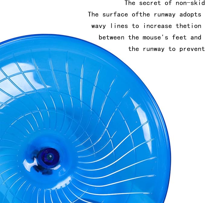 7 "Blue Small Animal Flying Saucer Running Wheel, Does not Produce Noise, for Hamsters, Hedgehogs, Guinea Pigs, and Other Small Animals to Ensure The Safety of Sports