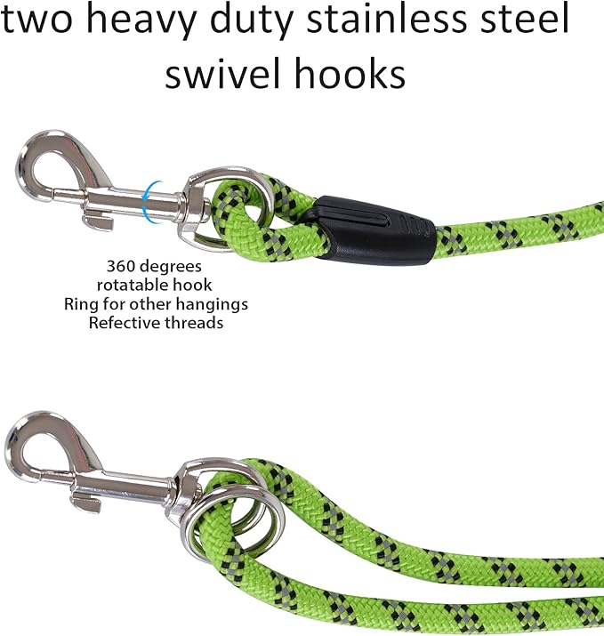 Long Dog Leash for Training - 10FT/16FT/30FT/50FT/100FT, Reflective, Heavy Duty for Large, Medium, Small Dogs - Walking, Playing, Camping, Yard