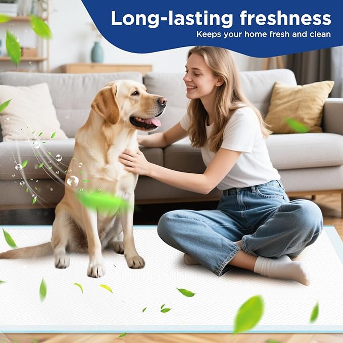 Extra Large Dog Pee Pads 31x47 Inch - Heavy Duty 6-Layer Leak-Proof, Super Absorbent & Quick-Dry for Potty Training, 40 Count