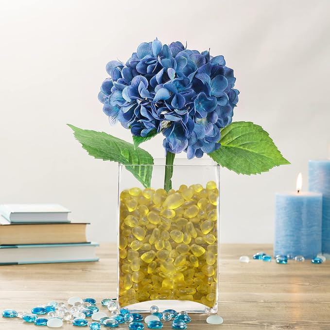 QYGL Sea Glass Stones - 2.9LB/46.4oz Yellow Frosted Glass Pebbles | Glass Gemstones Perfect for Aquarium Rocks, Fish Tank Gravel, Vase Fillers, Seaglass DIY Crafts, and Home Decor